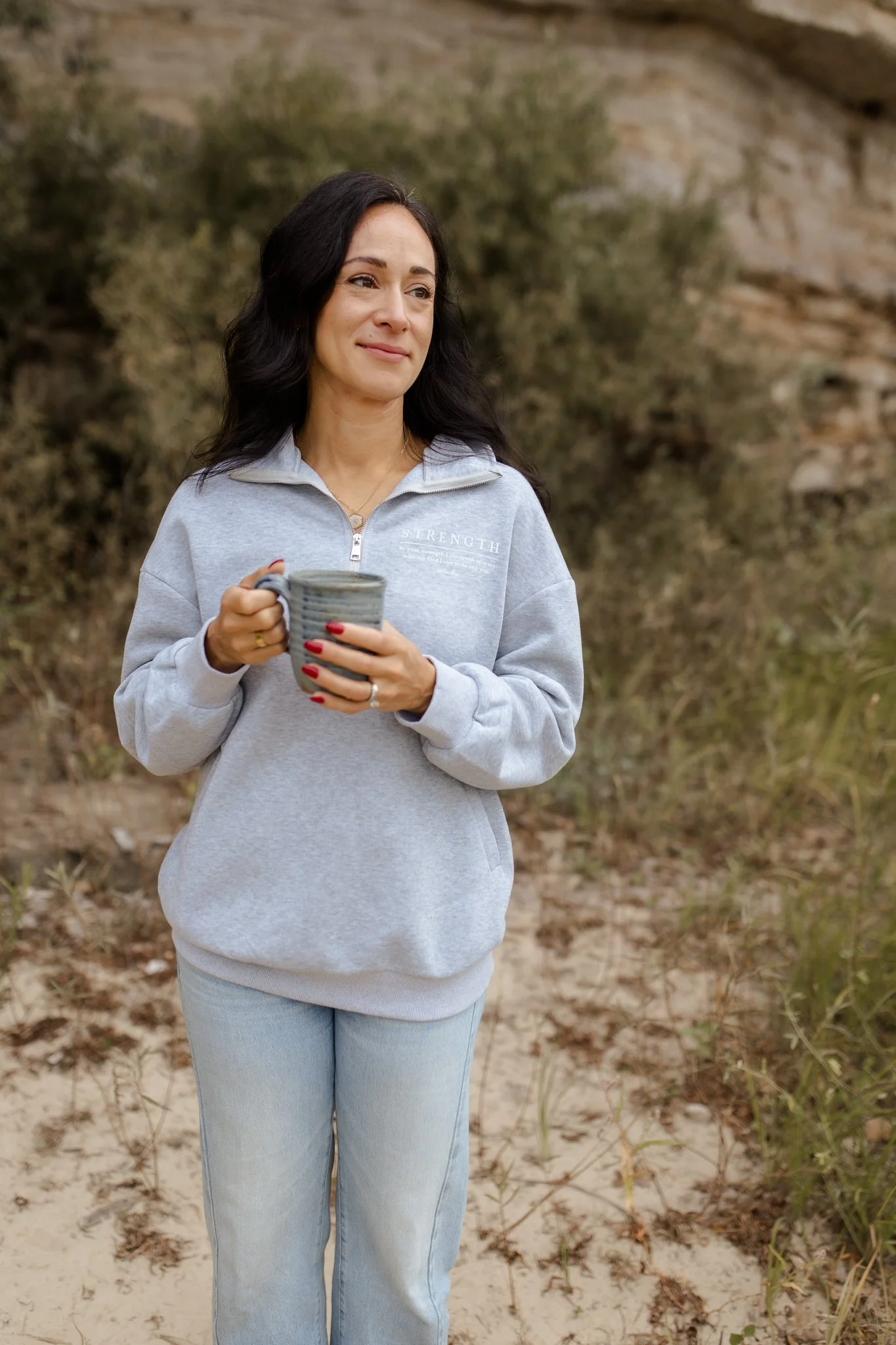 psalm 18 bible verse quarter-zip pullover