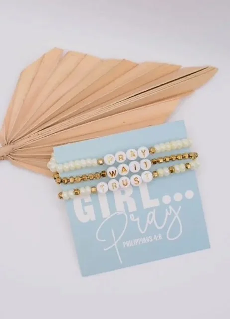 pray wait trust bracelet