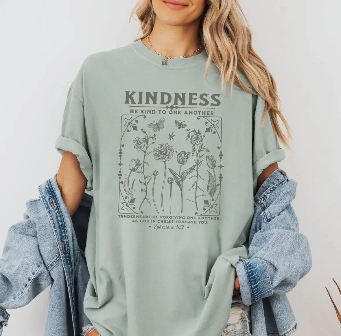 kindness floral christian tee based on Ephesians 4:32