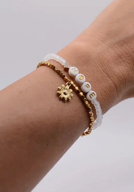 hope beaded bracelet set with inspirational card