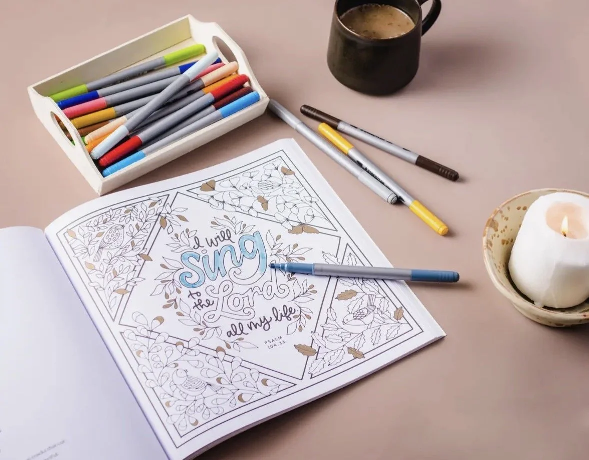 simple christian coloring book with thick pages and bible verses