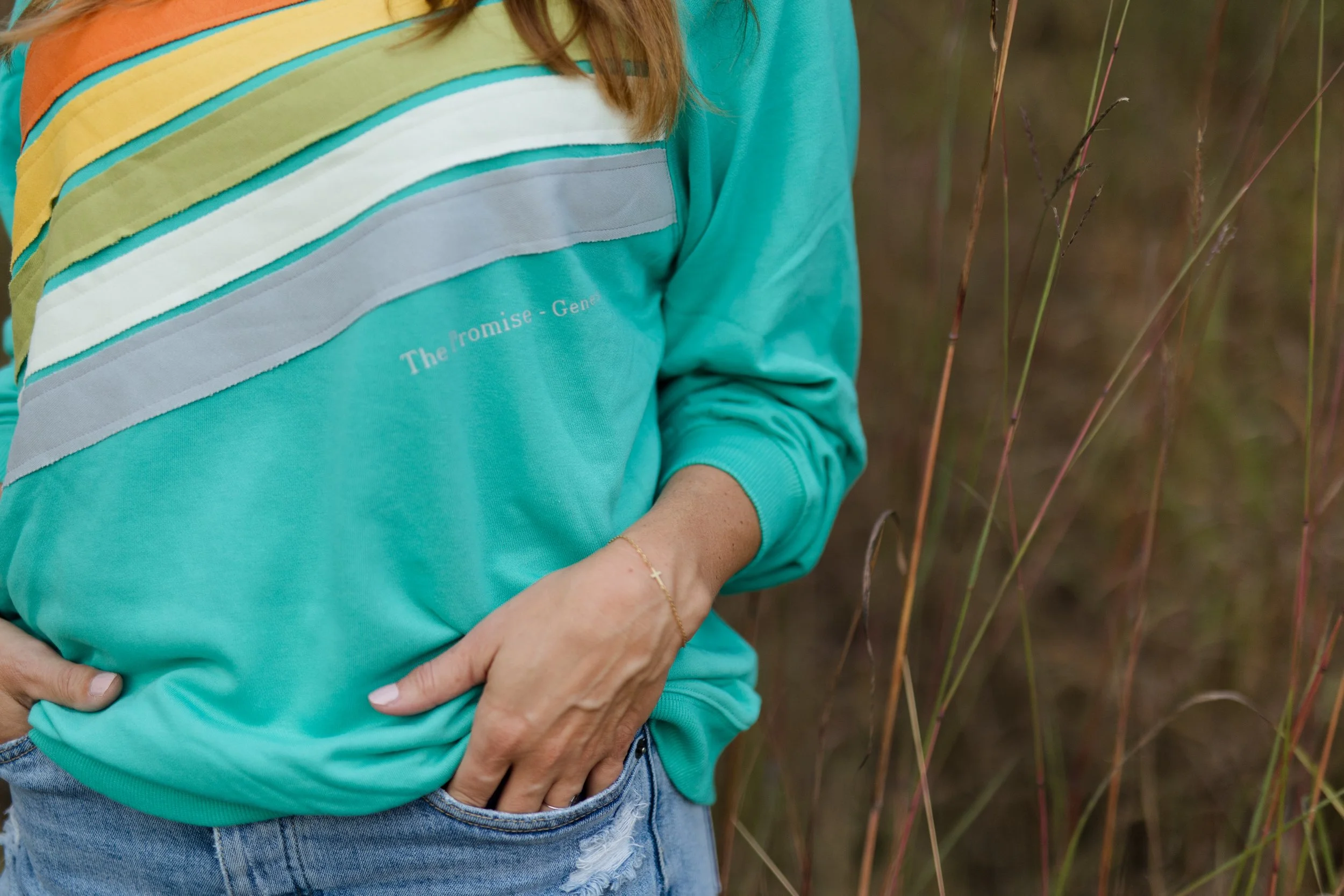 Genesis 9:13 - the promised - the covenant - made by God to His people - rainbow sweatshirt