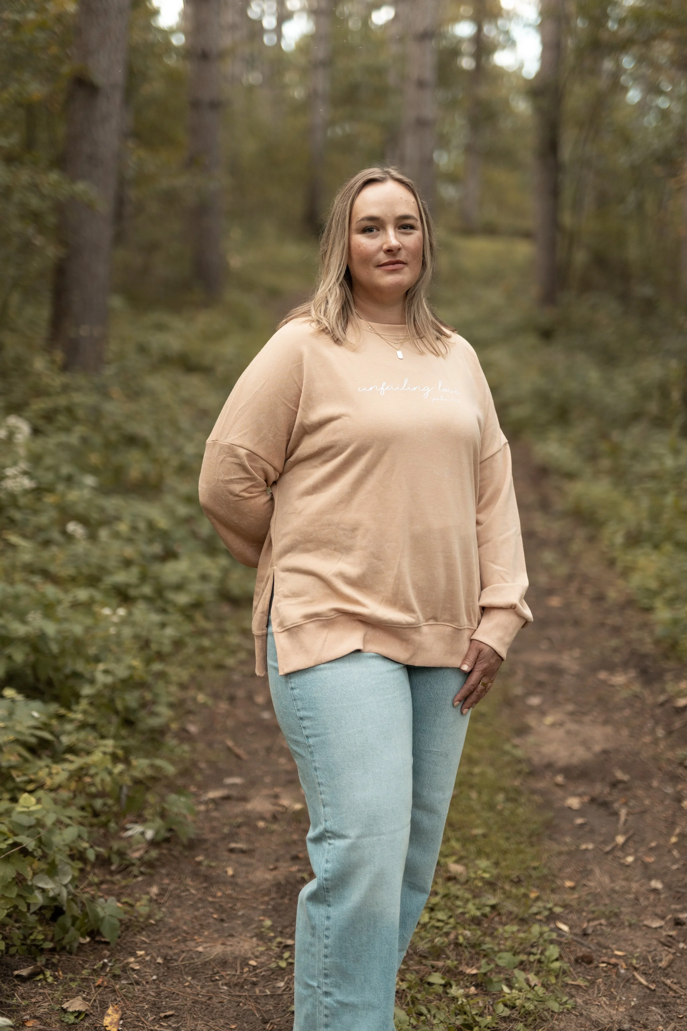 unfailing love khaki sweater - christian clothing brand
