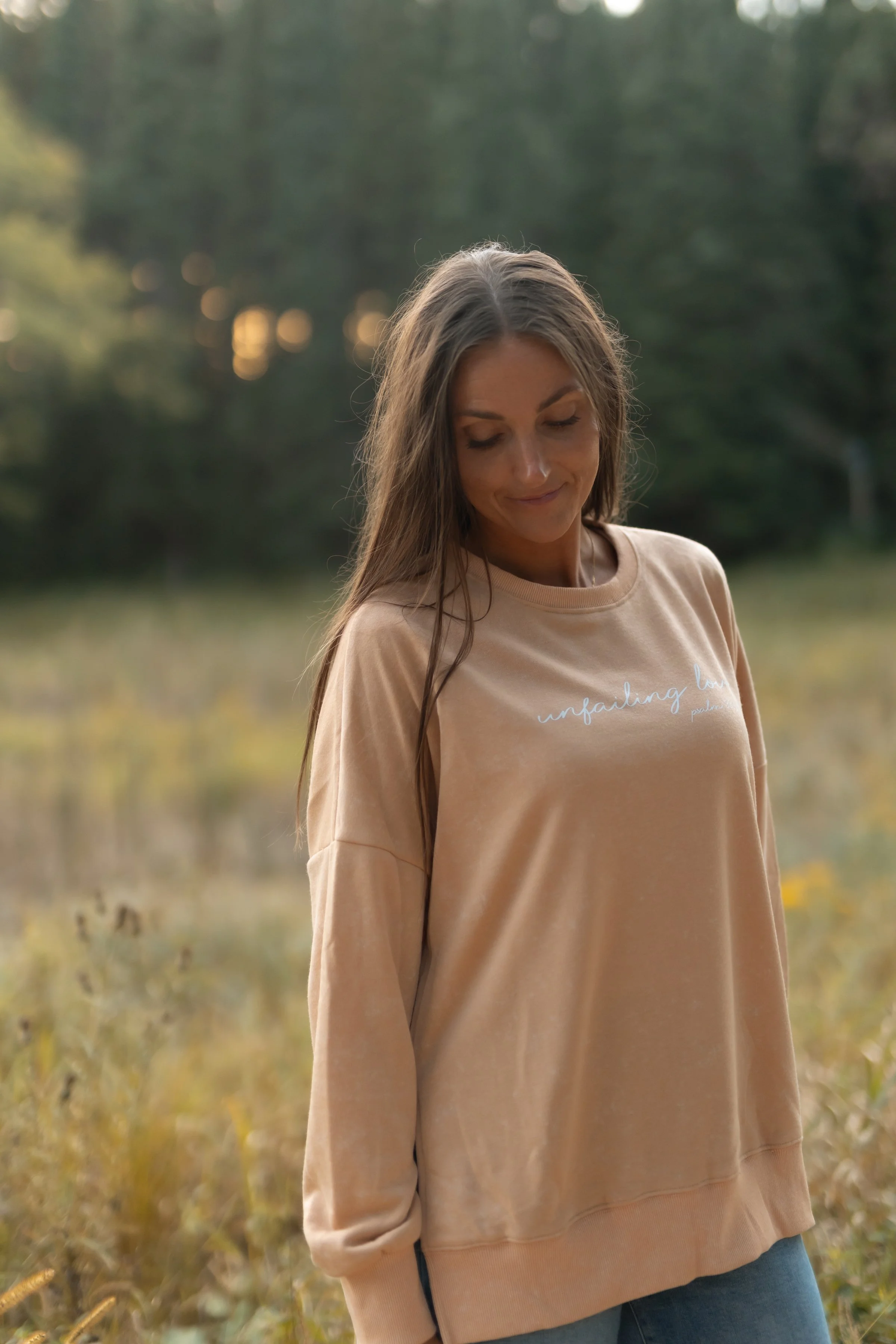 christian sweatshirt designed with psalm 33:22 unfailing love