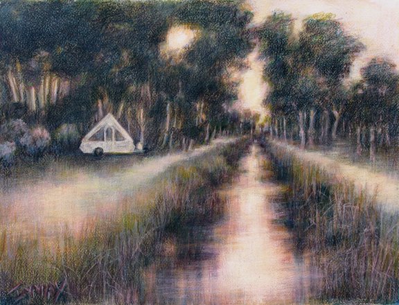 Bishop Canal with Wrong Way Chalet, 2015, Collection of the Escalette Permanent Collection of Art 