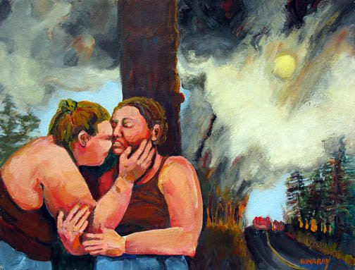 Two Women and Forest Fire