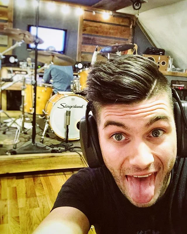 Recording some drums with the amazing @gradysaxman today. I know it’s been over a year now, but I’ve got some new music on the way that I can’t wait to share with y’all! 🤘🏻🎶😬