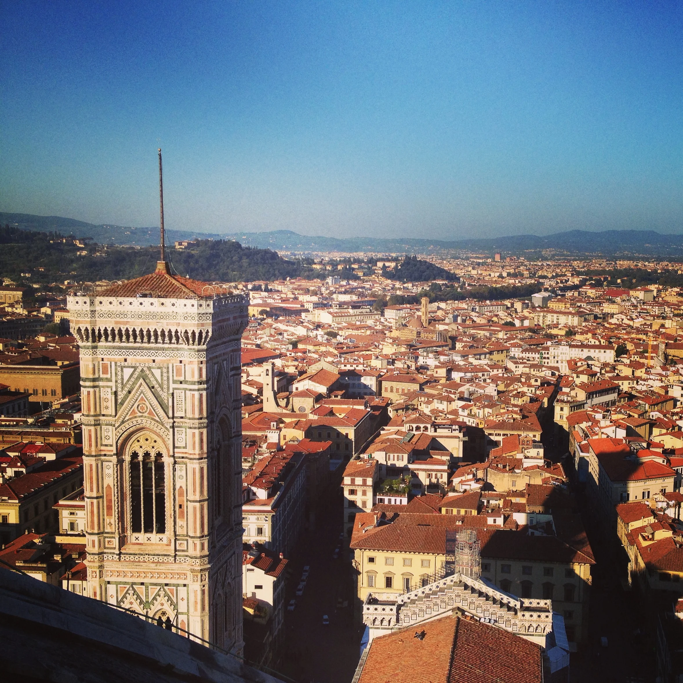 View of the bell town from the top of the Duomo