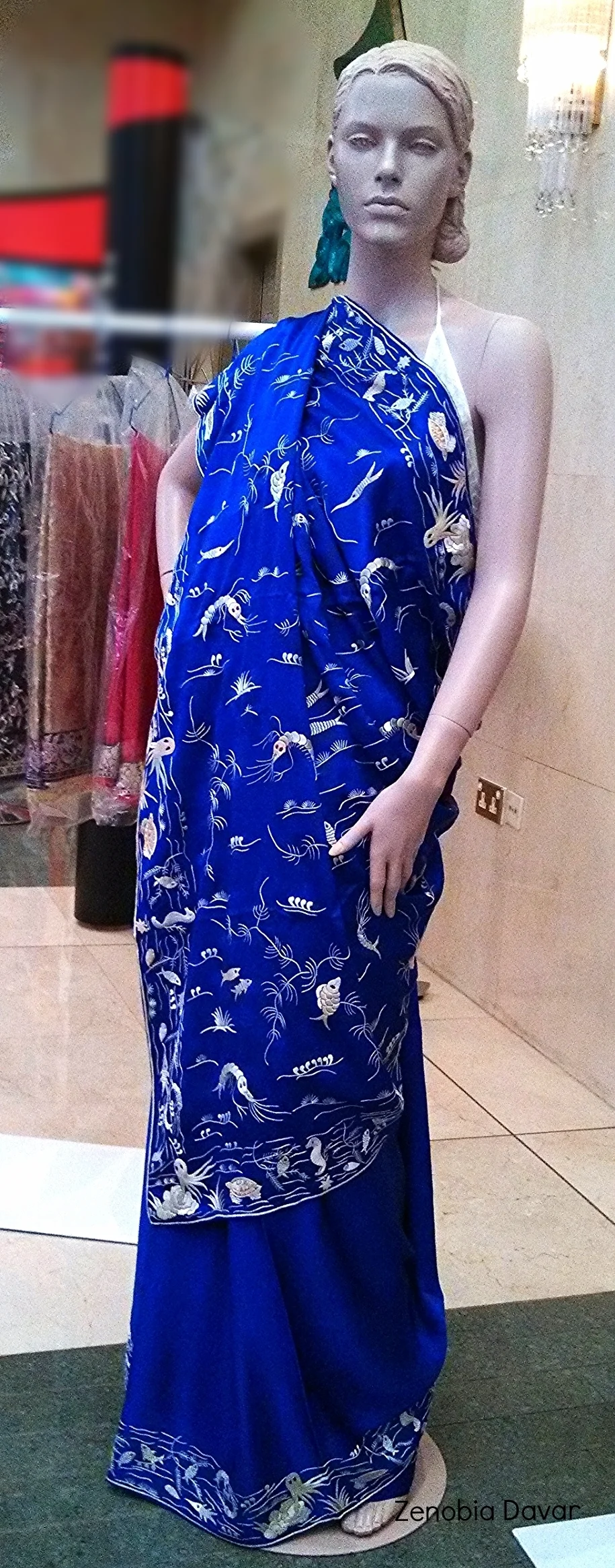 Authentic Hand Embroidered parsi Gara Sari.