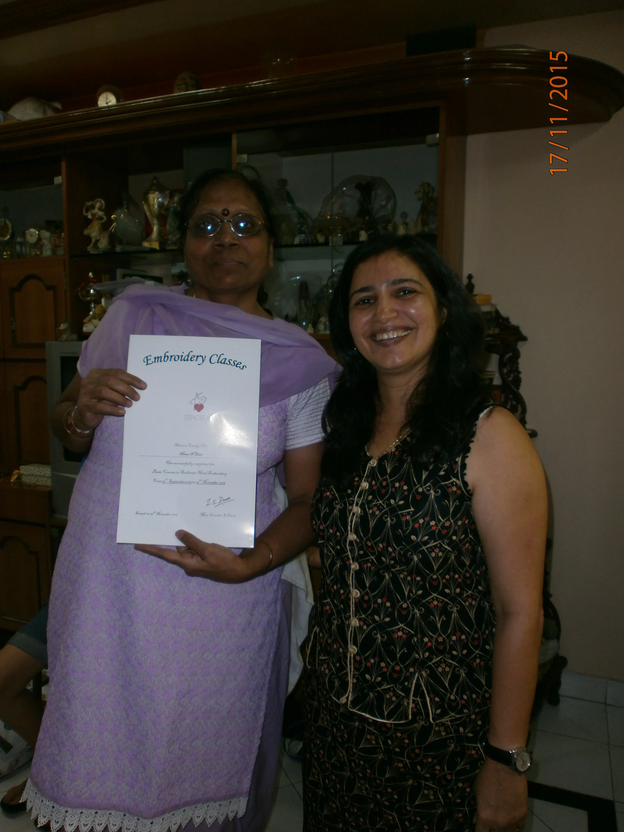 Basic course in Hand embroidery.