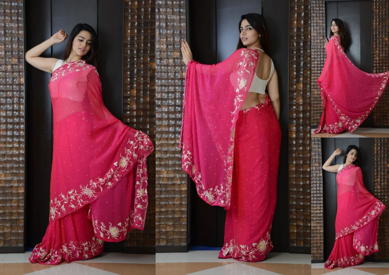Authentic Hand Embroidered Parsi Gara Saree