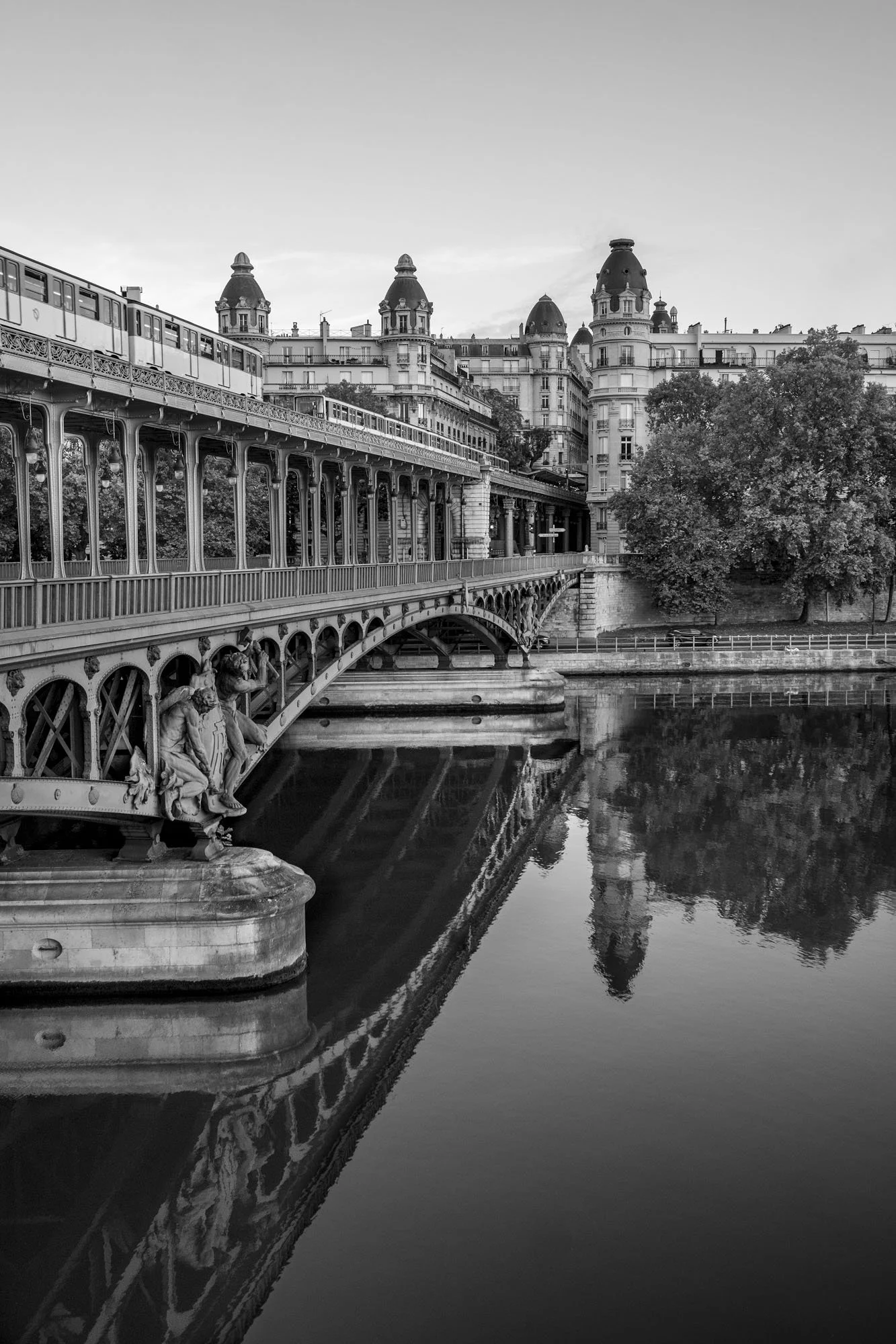  The Pont de Bir-Hakeim and its reflection in the still waters of the Seine, Paris. Photograph by Chris Perona. 