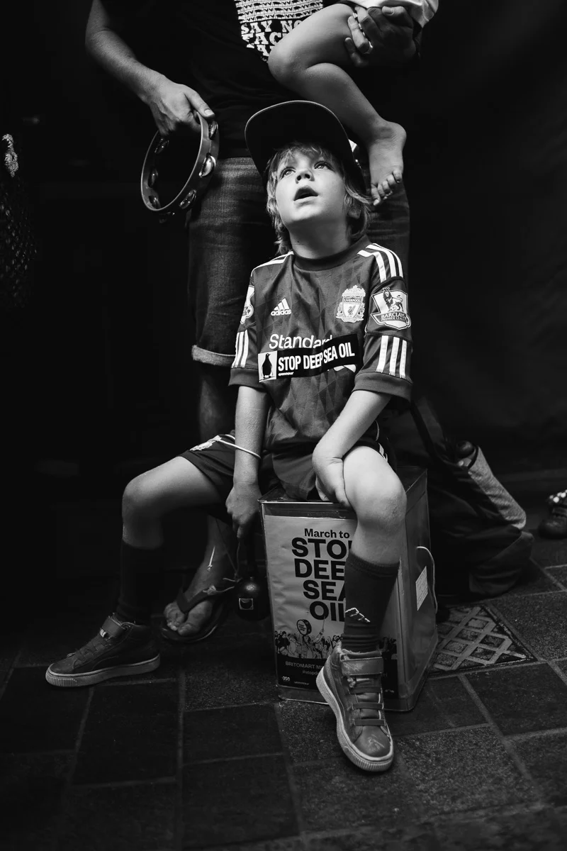 Greenpeace New Zealand stop deep sea oil protest black and white children photography