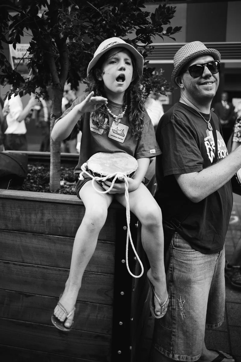 Greenpeace New Zealand stop deep sea oil protest black and white children photography