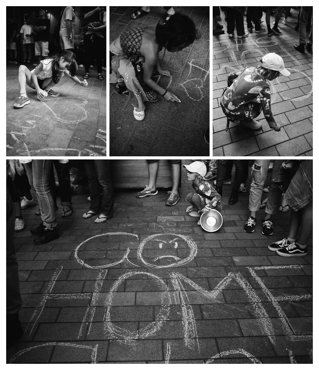 Greenpeace New Zealand stop deep sea oil protest black and white children photography
