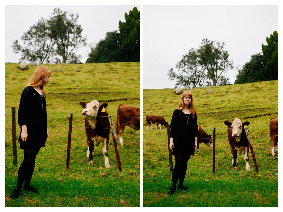 ellen richardson dawn chapman photography auckland, rainy portraits cornwall park cows vsco film