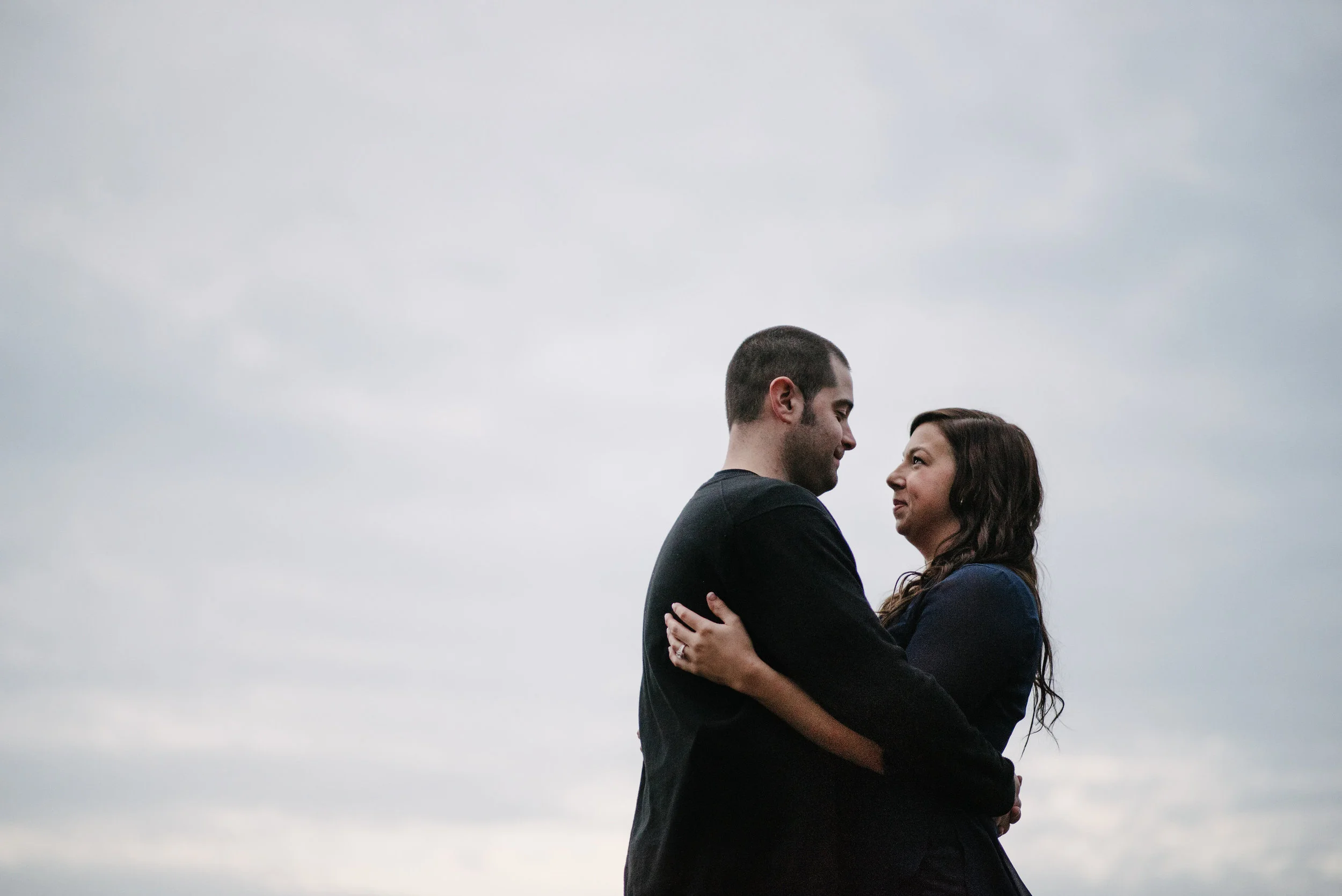 Beautiful engagement portrait in the sky from Virginia
