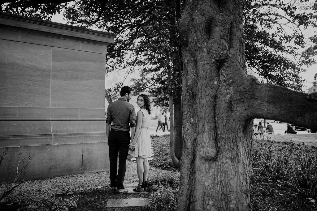 dc engagement portrait black and white