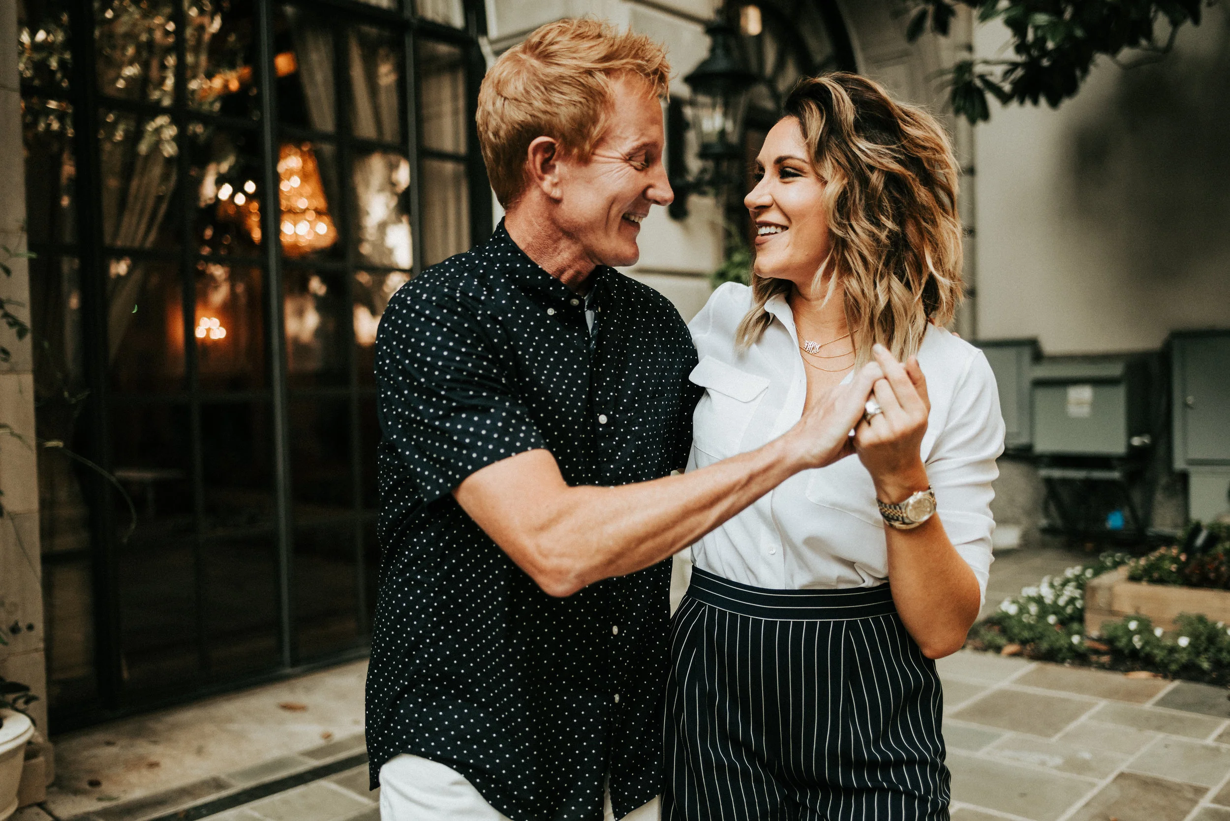 couple dances beside the st. regis hotel in downtown washington DC
