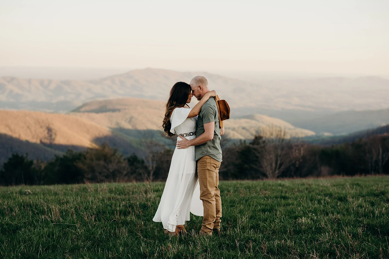 Virginia mountain engagement session Shenandoah valley at sunset