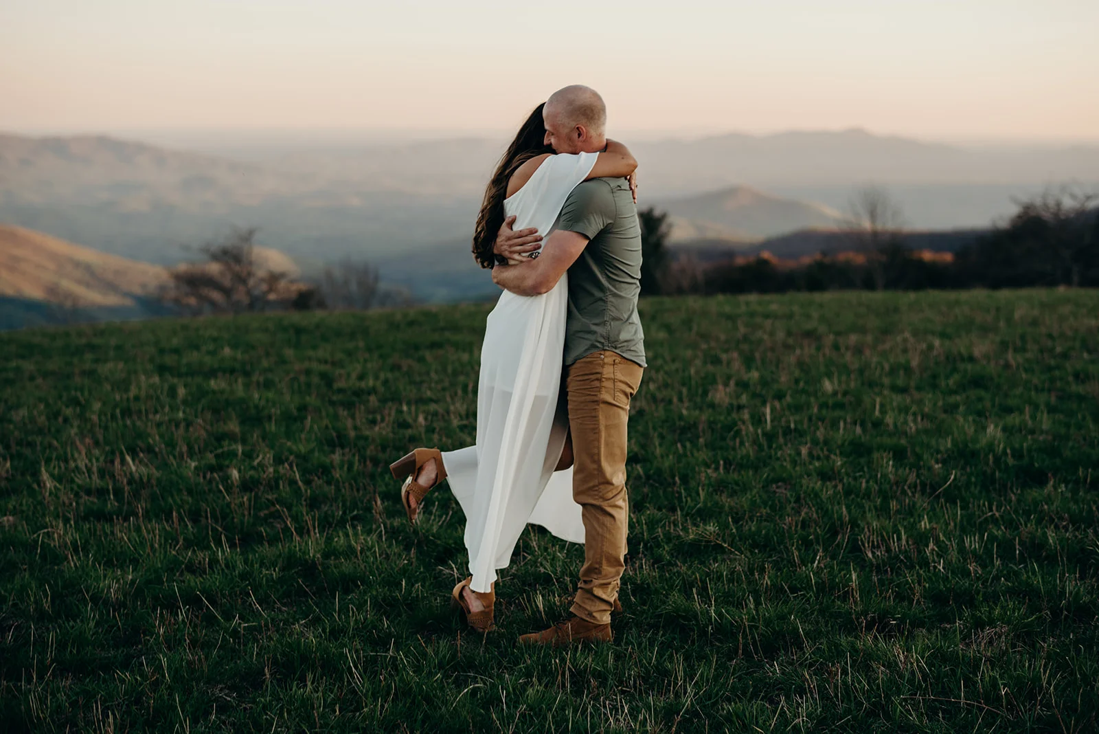 Virginia mountain engagement session Shenandoah valley at sunset