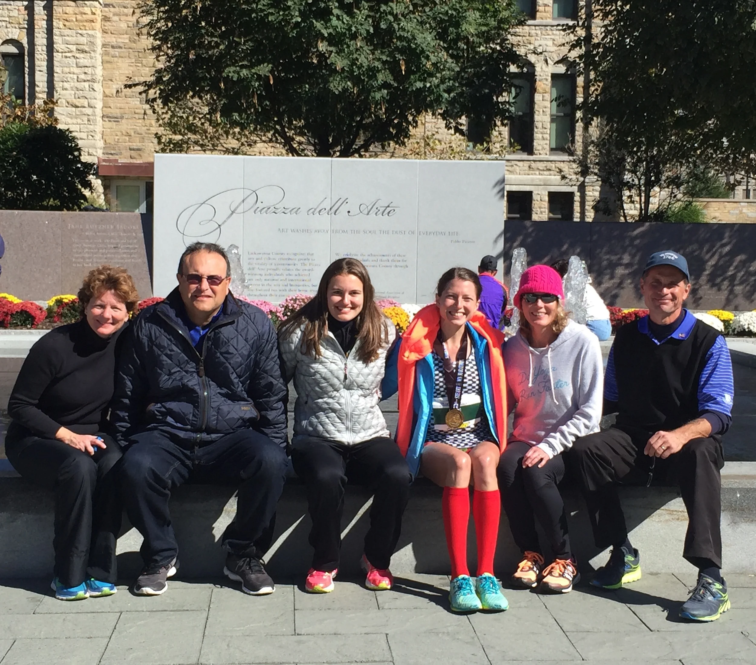 With Aunt Steph, Uncle Joe, Clare, and my mom and dad post-race.