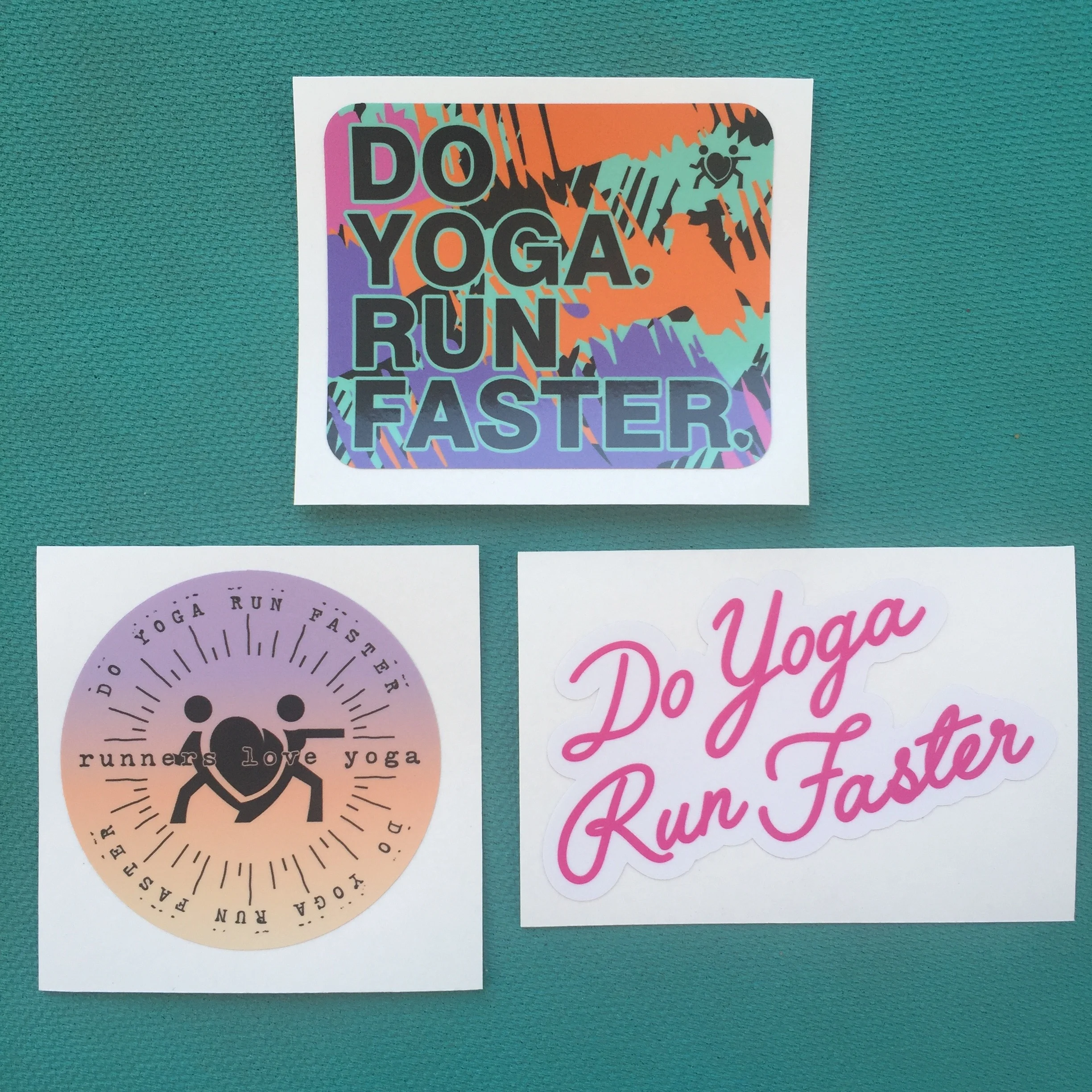 Do Yoga Run Faster stickers — Runners Love Yoga