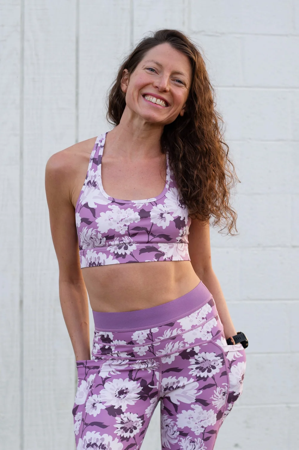 Leggings (sugarplum floral) — Runners Love Yoga