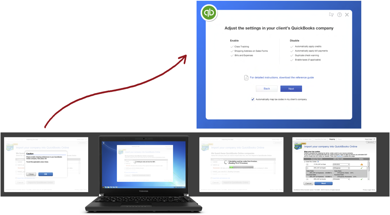 Old company settings and tax code mapping screens to new UI