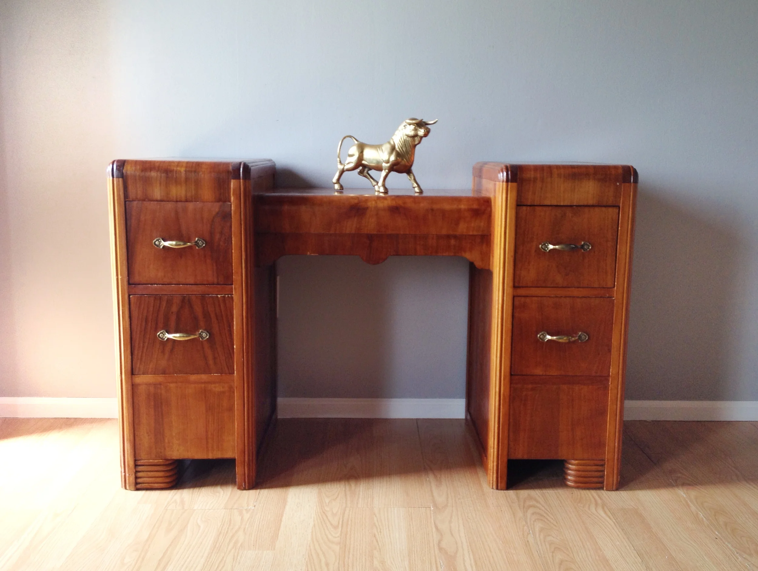 vintage Art Deco waterfall vanity.