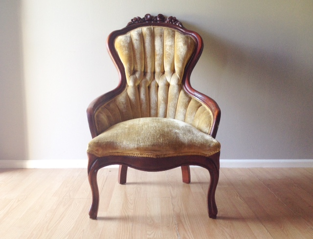 vintage Victorian style channel back chair.