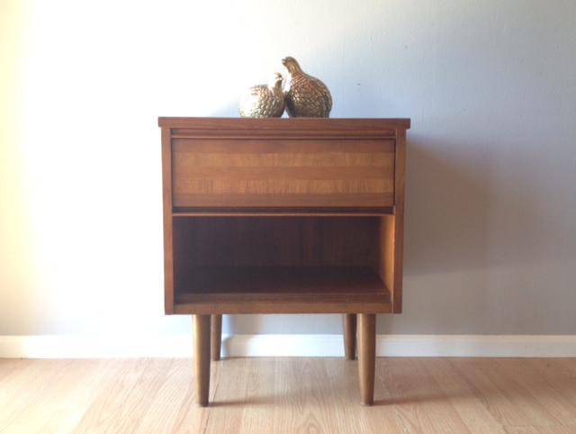vintage mid century cube nightstand.
