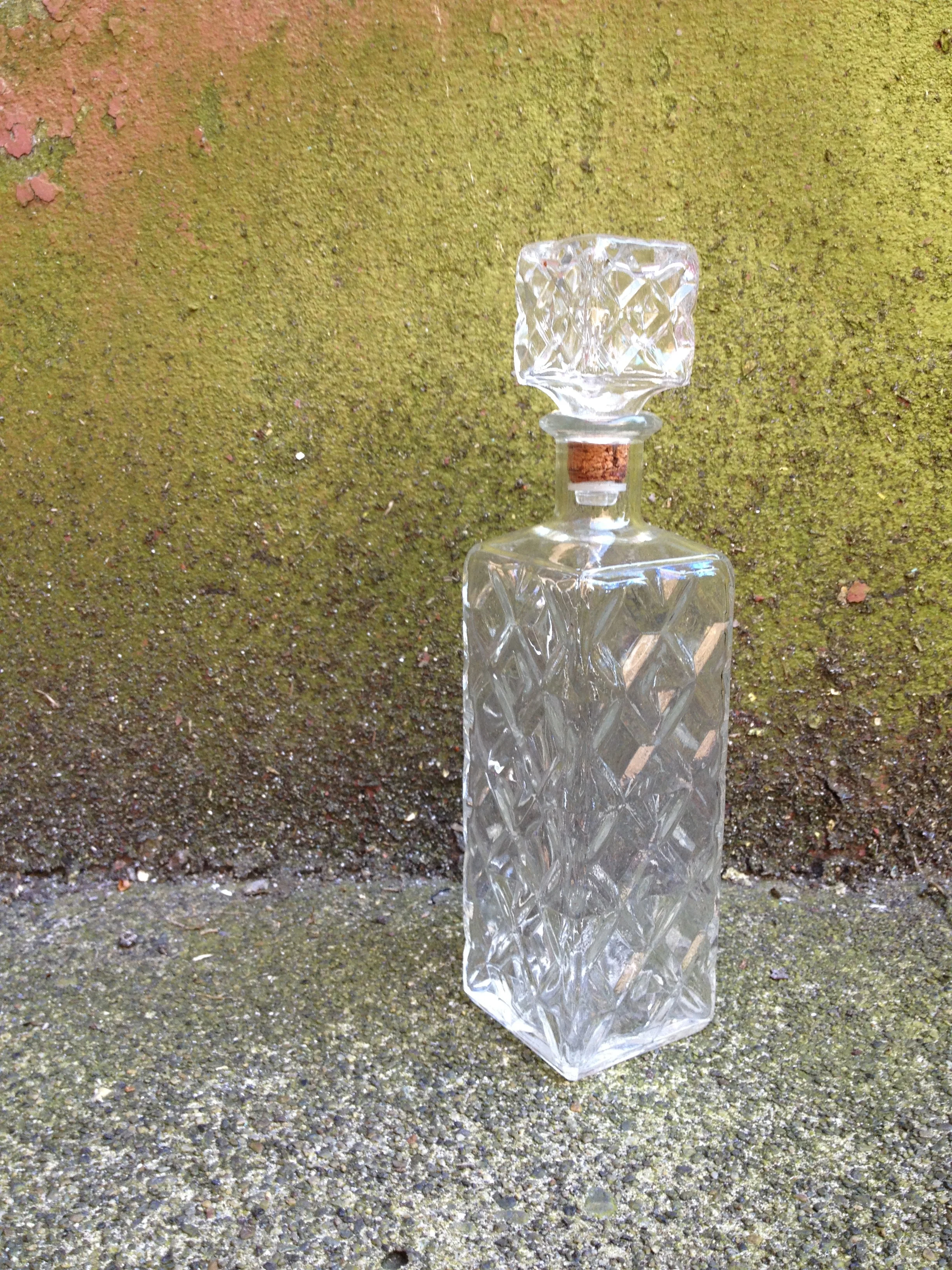 vintage glass decanter.