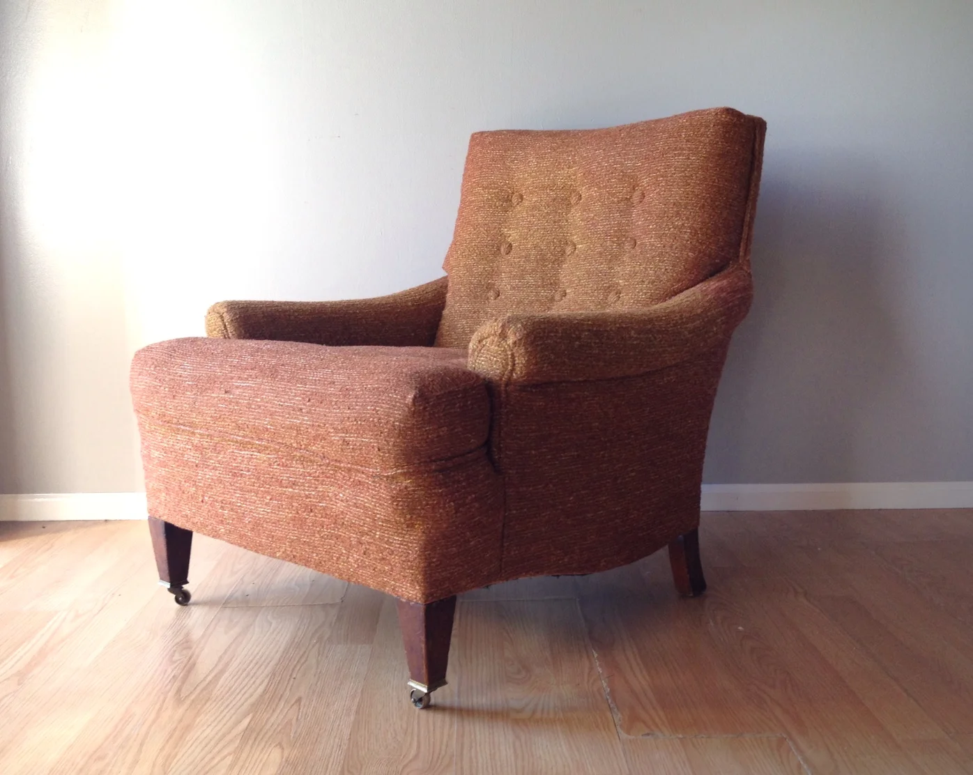 mid century tweed chair by Heritage.