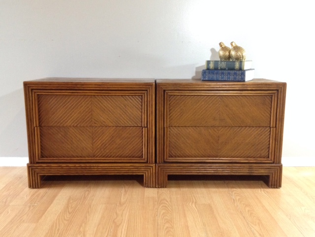 pair of vintage nightstands.