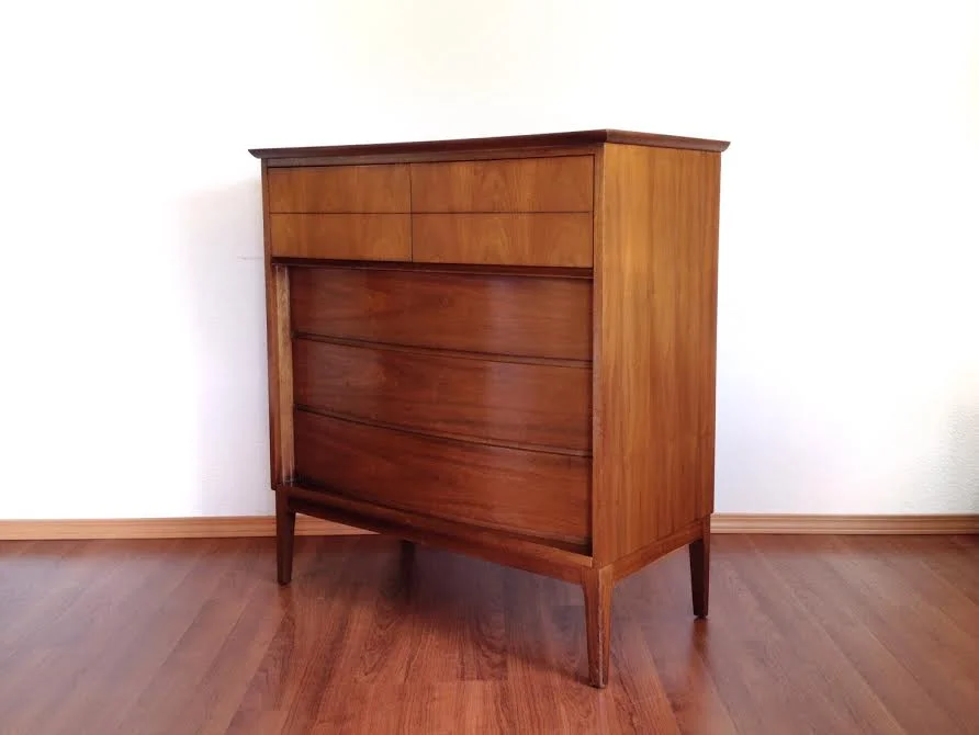 vintage mid century highboy dresser by Dixie.
