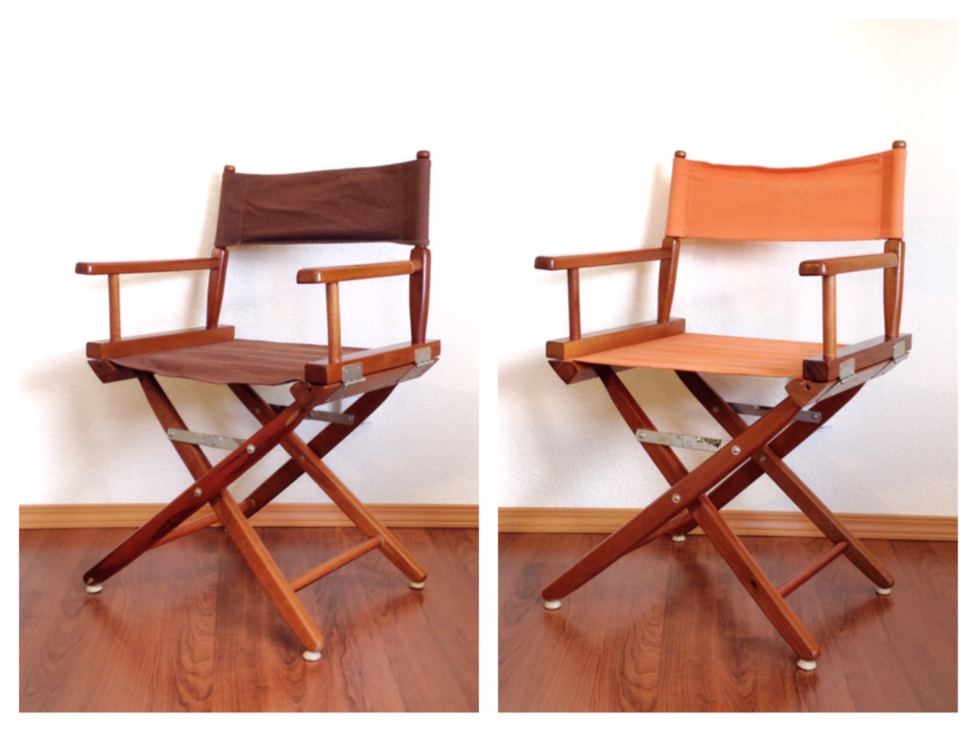pair of vintage folding chairs.