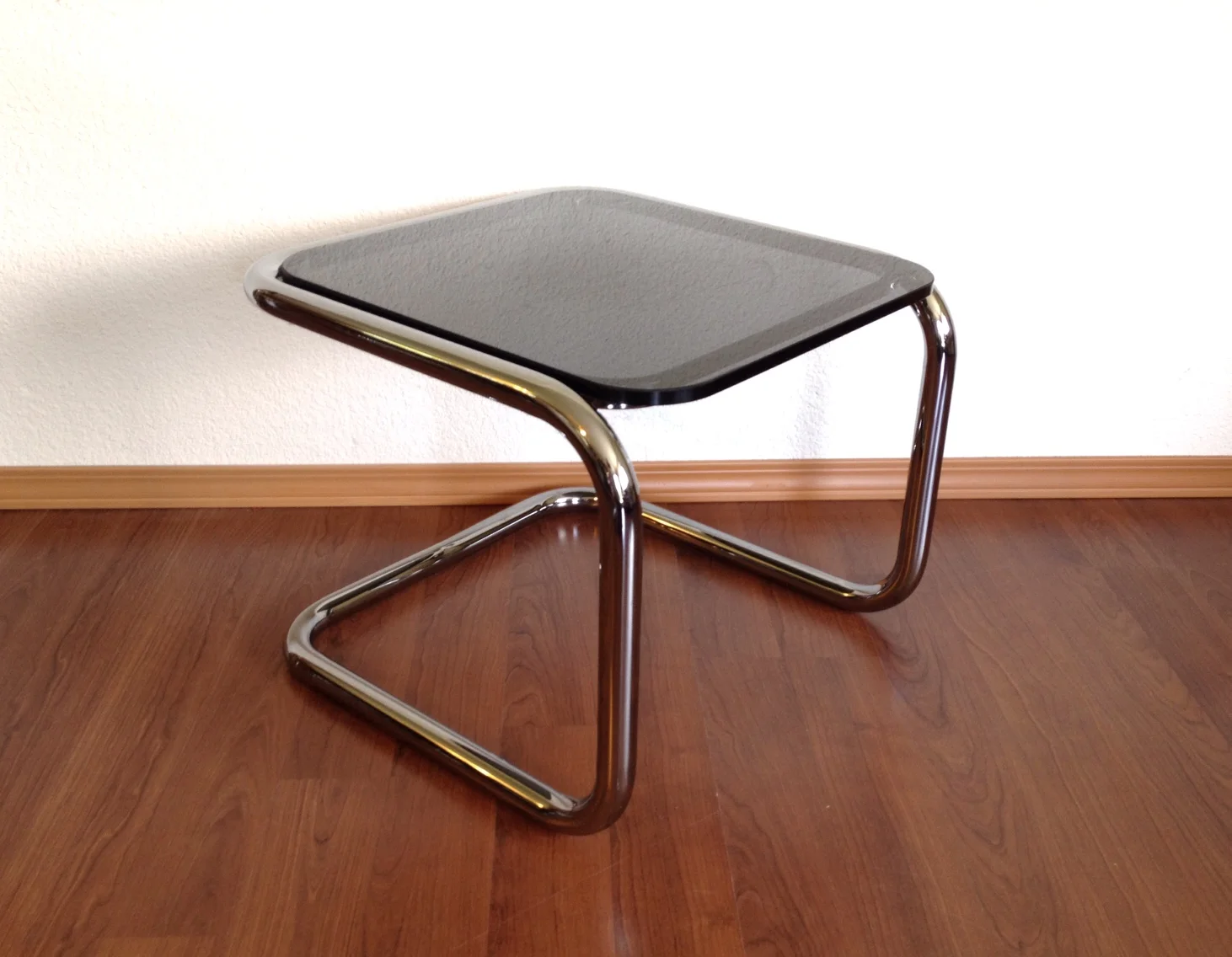 small vintage chrome cantilever table.