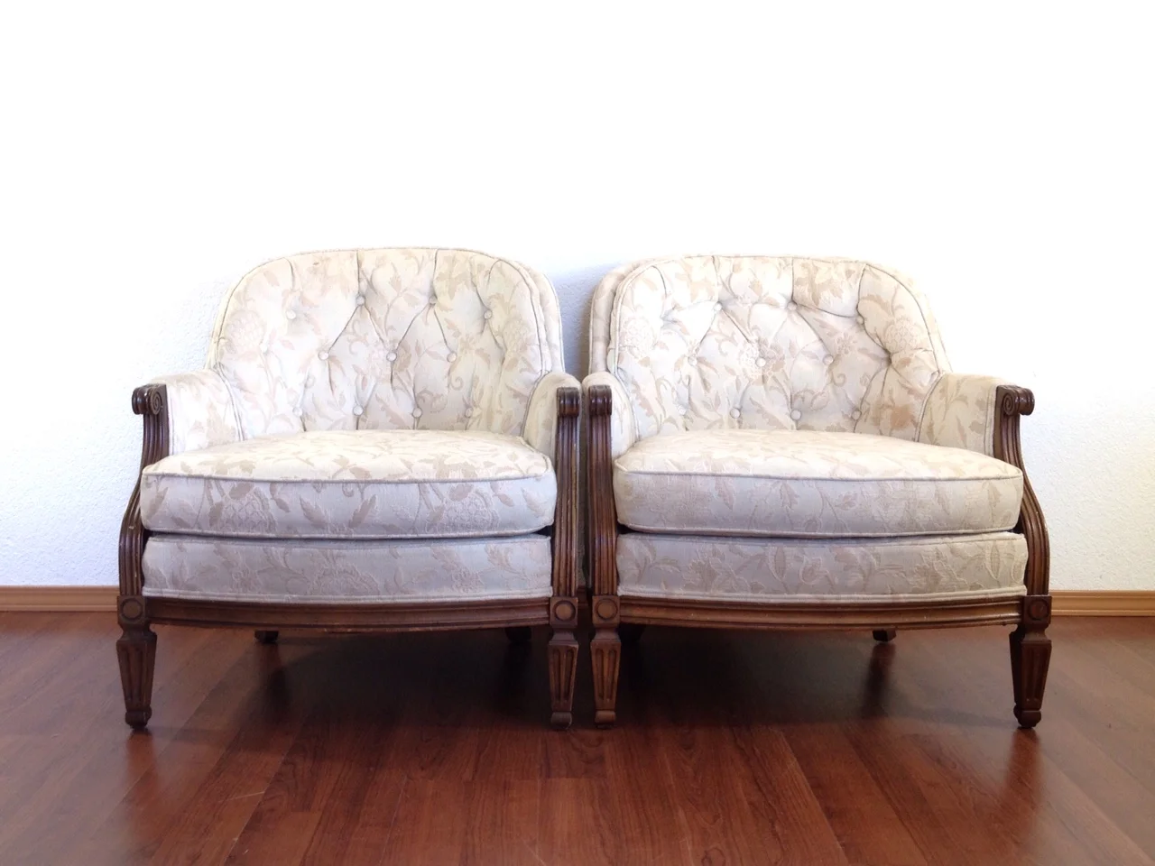 pair of vintage arm chairs.