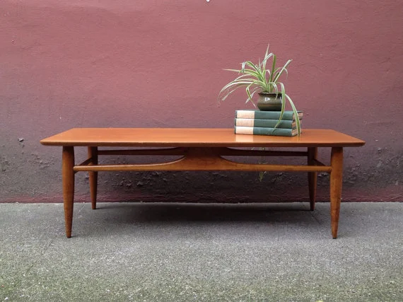 vintage mid century modern coffee table by Mersman.