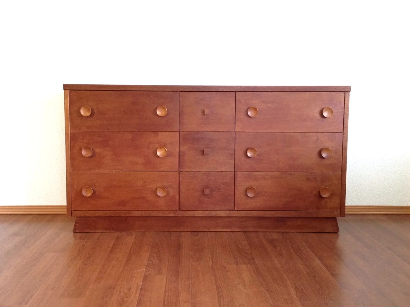 vintage 9 drawer lowboy dresser.