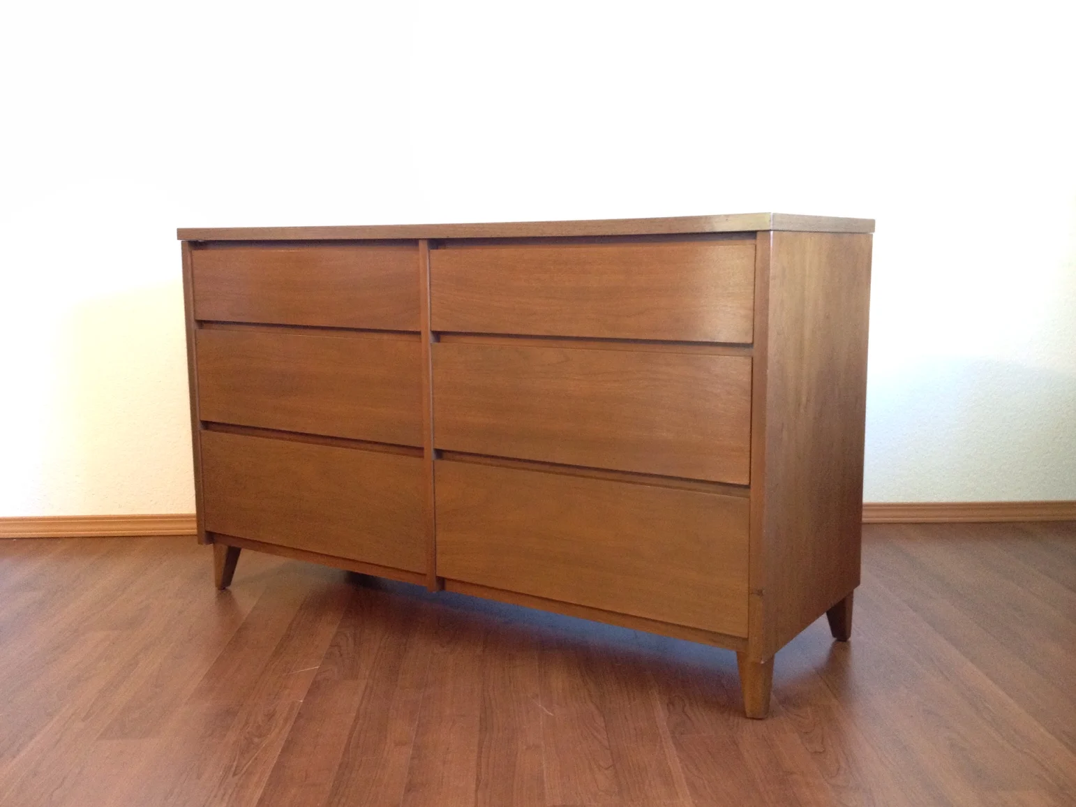vintage 6 drawer lowboy dresser by Stanley.