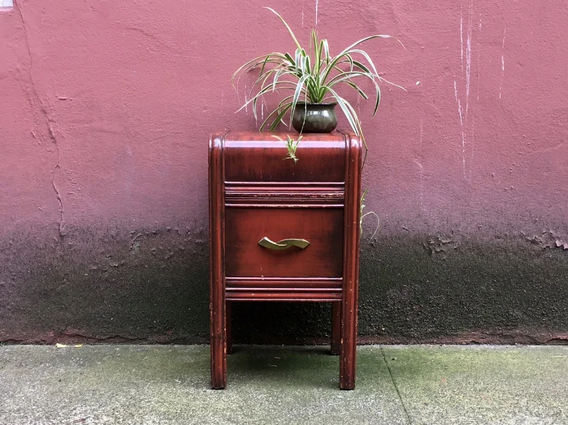 vintage art deco waterfall nightstand.
