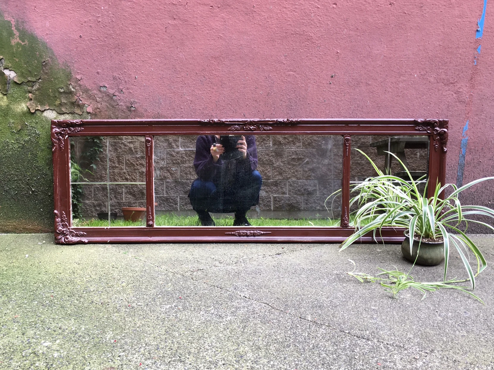 naturally distressed antique mirror.