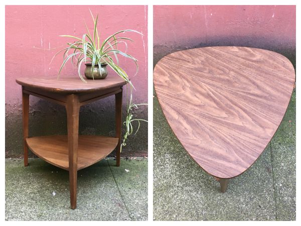 vintage mid century modern guitar pick table.