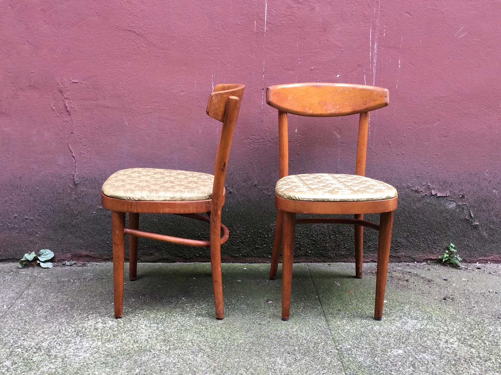 pair of mid century modern dining chairs.