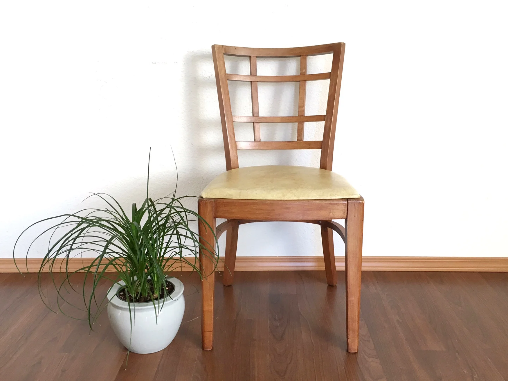 vintage mid century windowpane chair.