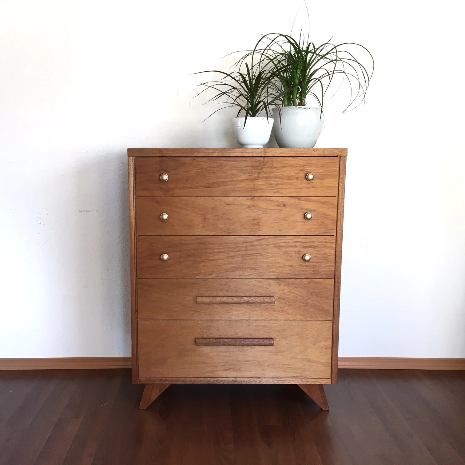 vintage mid century modern highboy dresser