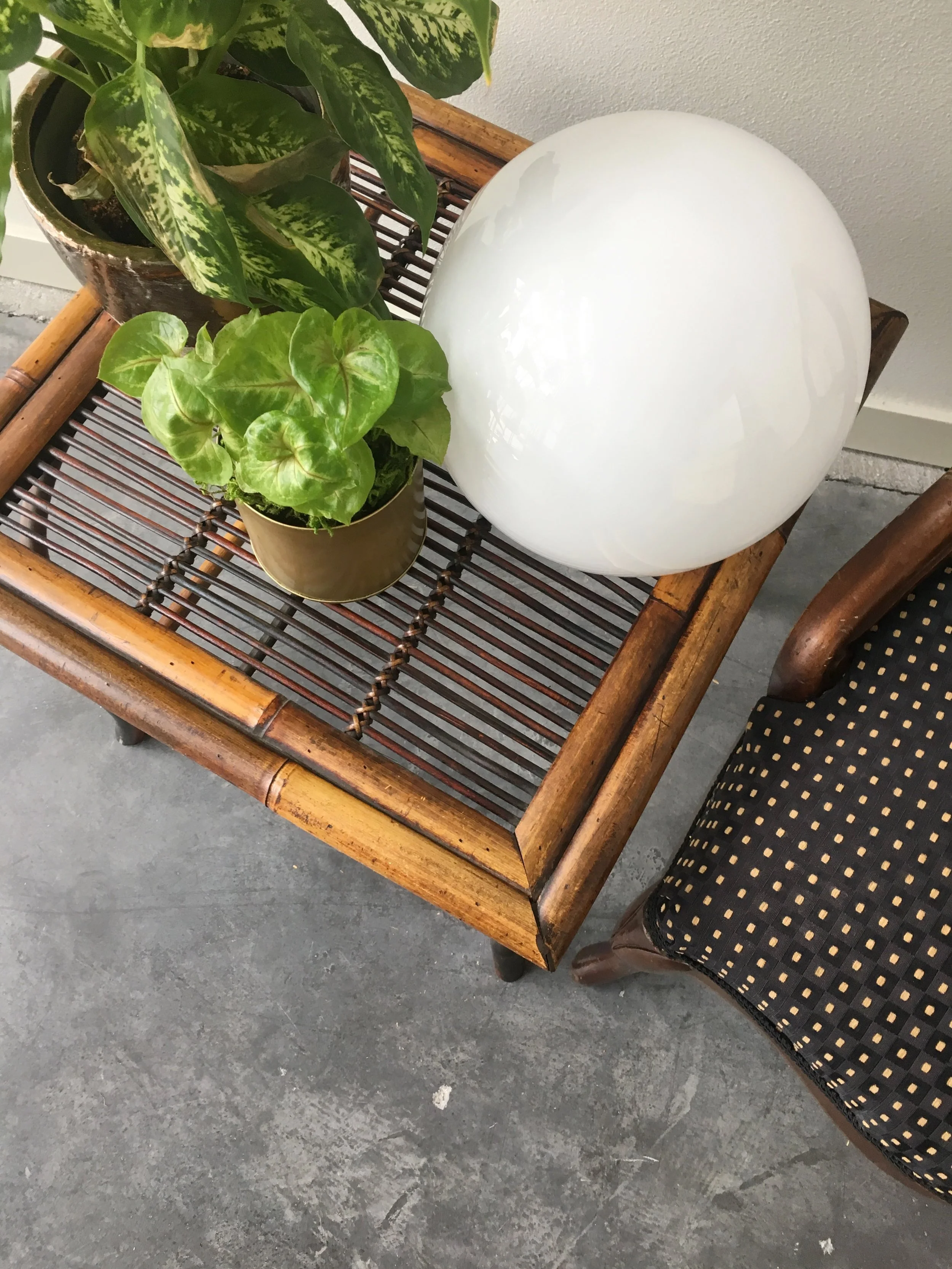 square rattan side table
