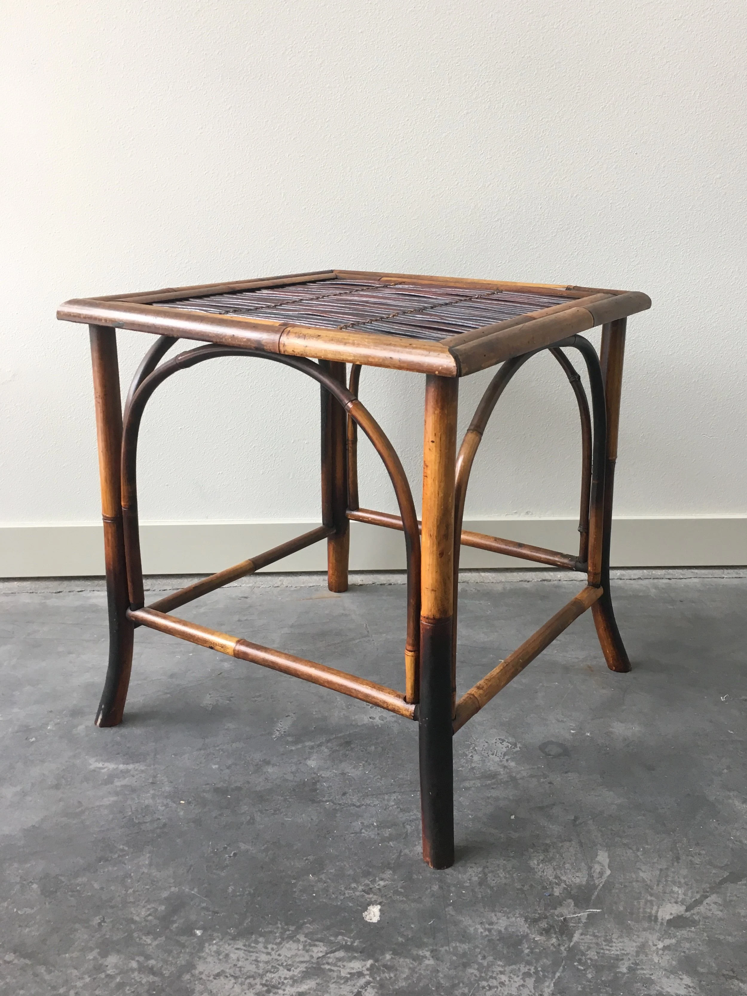 square rattan side table